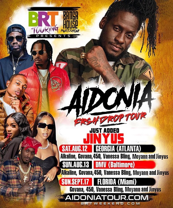 Jinyus delivers stellar performances on Aidonia’s Frsh Drop US Tour Jinyus